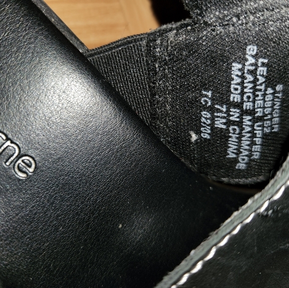 Liz Claiborne Flex Open Toe Black Leather Sandals Women's  Size 7.5 M - Picture 4 of 6